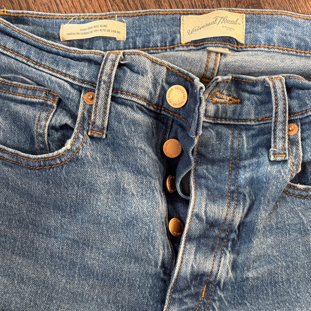 Universal Thread High Rise Distressed Blue Jeans - Picture 3 of 3